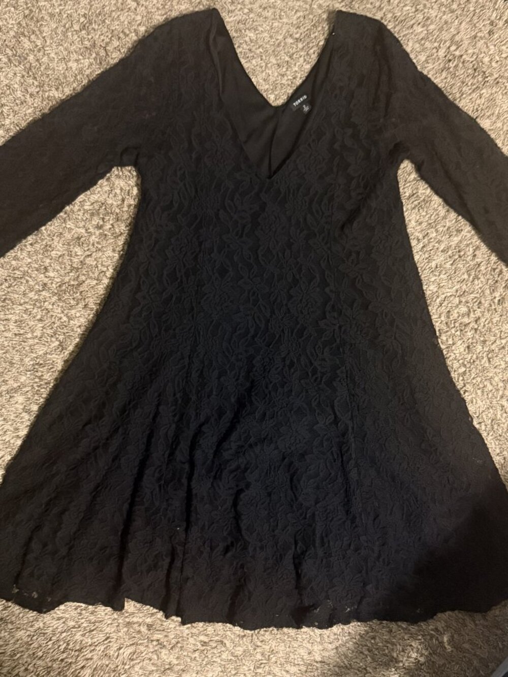 Torrid black lace dress with wide sleeves torrid size 2
